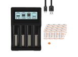 Batteria Ricaricabile CR123A, Capacità 800Mah, Caricatore Incluso, 16 Batterie 1 Caricatore