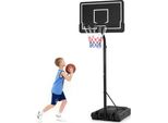COSTWAY Basketballkorb Outdoor, Basketballständer 210-260cm höhenverstellbar auf Rädern, Basketballanlage Kinder