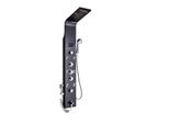 Pannello Doccia, Soffione A Cascata, Miscelatore Caldo/Freddo, Nero 8009