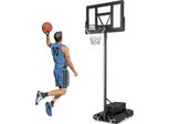 COSTWAY Basketballkorb outdoor, mobile Basketballständer 135-305 cm höhenverstellbar, Basketballkorb mit Ständer