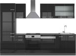 Vicco Cucina Componibile R-Line, 300 Cm Senza Piano Di Lavoro, Nero Lucido/Antracite