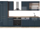 Vicco Cucina Componibile Fame-Line, 300 Cm , Pt Rovere, Blu Scuro Lucido/Rovere Dorato