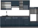 Vicco Cucina Componibile Fame-Line, 280 Cm , Pt Antracite, Blu Scuro Lucido/Antracite
