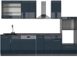 Vicco Cucina Componibile Fame-Line, 300 Cm Con Armadio Alto, Senza Piano Di Lavoro, Blu Scuro Lucido/Antracite