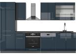 Vicco Cucina Componibile Fame-Line, 300 Cm , Pt Antracite, Blu Scuro Lucido/Antracite