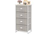 Cassettiera Costway Con 4 Cassetti E Piano D'appoggio, Cassettiera In Tessuto, Cassettiera Portaoggetti 45 X 30 X 94 Cm