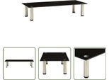 The Living Store Tavolo Tv 80X35X17 Cm In Vetro Temperato Nero