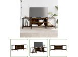 The Living Store Mobile Tv In Rovere Fumé 153X37X50 Cm Materiale In Legno