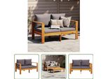The Living Store Divano Da Giardino Con Cuscini 2 Posti In Legno Massiccio Di Acacia