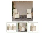 The Living Store Poltrona Da Giardino Con Poggiapiedi 2 Pz. Regolabile In Poly Rattan Beige