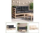 The Living Store Divano Da Giardino Con Cuscini 2 Posti In Legno Di Pino Massiccio