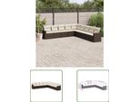 The Living Store Set Di Divani Da Giardino 9 Pezzi Con Cuscini In Poly Rattan Marrone