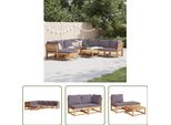 The Living Store Set Da Giardino 9 Pezzi Con Cuscini In Legno Massiccio Di Acacia