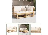 The Living Store Set Da Giardino 2 Pezzi Con Cuscini In Legno Massiccio Di Acacia