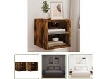 The Living Store Pensili Tv Con Luci Led 2 Pz. Rovere Fumé