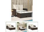 The Living Store Divano Da Giardino Con Cuscini 2 Posti In Poly Rattan Marrone