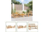 The Living Store Set Da Giardino 5 Pezzi In Poly Rattan Beige E Legno D'acacia