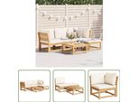 The Living Store Set Da Giardino 5 Pezzi Con Cuscini In Legno Massiccio Di Acacia