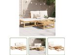 The Living Store Set Da Giardino 4 Pezzi Con Cuscini In Legno Massiccio Di Acacia