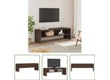 The Living Store Mobile Tv Marrone Effetto Rovere 120X40X40 Cm Materiale Legno
