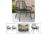 The Living Store Sedie Da Giardino 2 Pezzi In Poly Rattan Nero