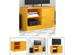 The Living Store Mobile Tv Giallo Senape 67X39X44 Cm In Acciaio