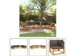 The Living Store Set Di Divani Da Giardino 9 Pezzi Con Cuscini In Legno Massiccio Di Acacia