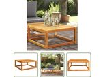 The Living Store Tavolo Da Giardino 65X65X29 Cm In Legno Massiccio Di Acacia