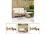 The Living Store Set Di Divani Da Giardino 3 Pezzi Con Cuscini Beige In Poly Rattan