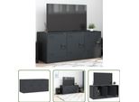 The Living Store Mobile Tv Antracite 99X39X44 Cm In Acciaio