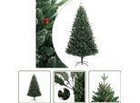 The Living Store Albero Di Natale Artificiale Pieghevole Con Bacche Rosse 180 Cm
