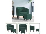 The Living Store Poltrona Club Con Poggiapiedi In Velluto Verde Scuro