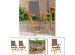 The Living Store Sedie Da Giardino 2 Pz. Legno Massiccio Di Acacia Antracite E Tessuto