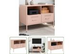 The Living Store Mobile Tv Rosa 68X39X50,5 Cm Acciaio Laminato A Freddo