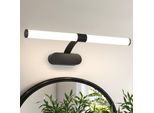 Zmh Luce A Specchio Led 8W Lampada Da Parete Bianco Neutro Nero 60Cm Colore Luce 4000K Illuminazione A Parete Curvatura IP44 Illuminazione Armadio A Specchio