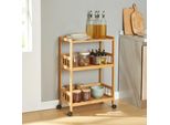 Carrello Di Servizio 'Huddinge' A 3 Livelli 80 X 53 X 30 Cm In Bambù