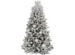Albero Di Natale Artificiale Decorato Con 73 Ornamenti Silver Christmas 180 Cm Con Supporto E Ornamenti Natalizi