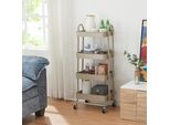 Carrello Da Cucina 'PyhäNtä' Con 4 Cestini 103,5 X 46 X 35 Cm Acciaio Colore Cammello