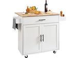 Carrello Portavivande Carrello Da Cucina - Solido Carrello Con Porta Asciugamani - Armadietto E Cassetto Per Microonde - Robusto Carrello Da Cucina In Legno Massiccio - 1190 X 695 X 905 Mm, Portata 90,7 Kg