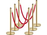 Sistema Di Controllo Della Folla In 6 Parti - Altezza Totale 96 Cm - Supporto A Barriera D'oro - Corda Da 1,5 M - Matrimoni, Hotel, Mostre.