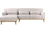 BELIANI Ecksofa Hellgrau Stoffbezug L-förmig 3-Sitzer Sofa mit Chaiselongue Rechtsseitig Wohnzimmermöbel Modern Wohnzimmer Ausstattung Wohnecke