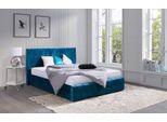 Design Turchese Blu Letto Tessile Pelle Hotel Letti Camera Da Letto Rivestimento In Velluto
