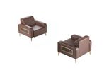 Set Studio 2 Pezzi Poltrona Marrone Unicolore Design Moderno Soggiorno