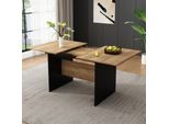 Flieks Tavolo Da Cucina Tavolo Da Pranzo Allungabile, Tavolo Da Sala Da Pranzo Rettangolare, Tavolo Da Lavoro Allungabile Tavolo Da Ufficio, 140-180X80X75Cm, Finitura Naturale