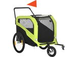 PawHut 2-in-1 Hundeanhänger, Fahrradanhänger für Hunde, Hundewagen mit Reflektoren, Hundebuggy max. 30 kg, Hundefahrradanhänger für Große Hunde, Oxford-Gewebe, Grün
