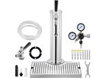 Set Per Torre Di Birra - Kit Di Conversione Per Rubinetto Singolo - Distributore Di Birra A Torre In Acciaio Inox Con Doppio Misuratore W21,8 E Raccordo Per Fusto S-System - Vaschetta Di Raccolta Della Birra Per Feste In Casa