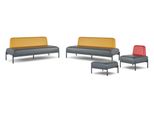 Divani Poltrona 3 Posti Sgabello Nero Giallo Rosso Art Deco Pelle Completa