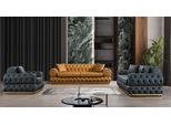 Set Di Divani 3+3+1 Posti Set Di Divani Poltrona Divani In Pelle Lusso Chesterfield