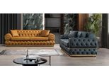 Set Divano Chesterfield Di Lusso 3+3 Posti Divano Poltrona Divani In Pelle 2Pcs