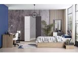 Kinderbett Kindermöbel Garnitur Kinderzimmer Bett Holz Grau Set 7tlg